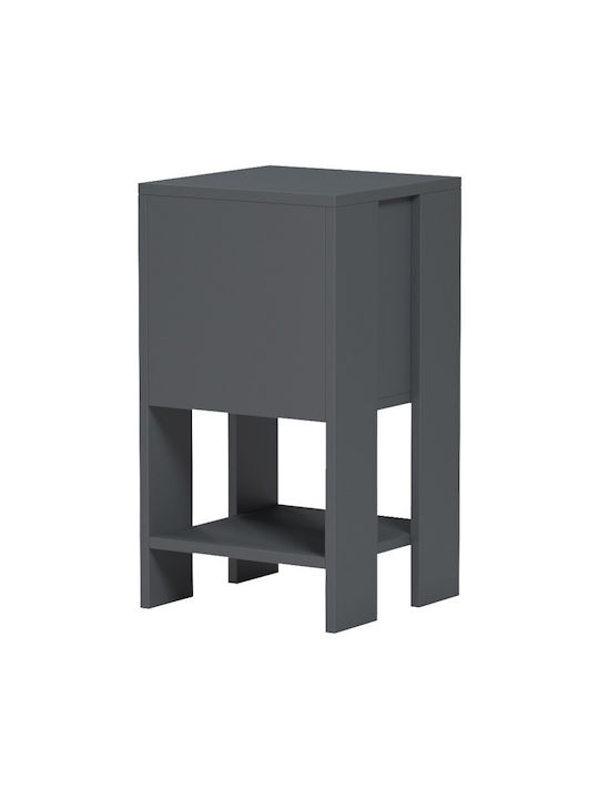 Bedside Table Reppo Wooden Gray 30x30x55cm