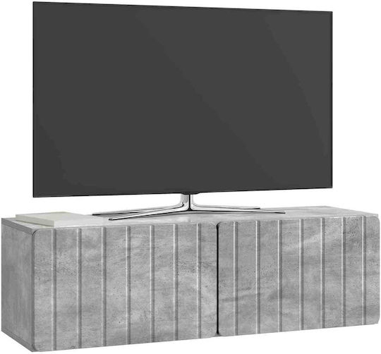 Wall Living Room Cabinet from Particle Board Grey 98x31x30cm Wall Living Room Cabinet from Particle Board Grey 98x31x30cm