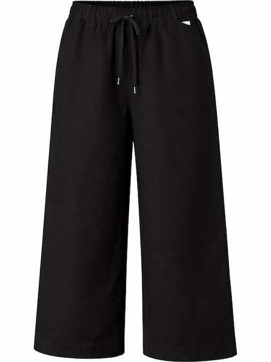 Women's Pantaloons with Rubber Band in Loose Fit Black