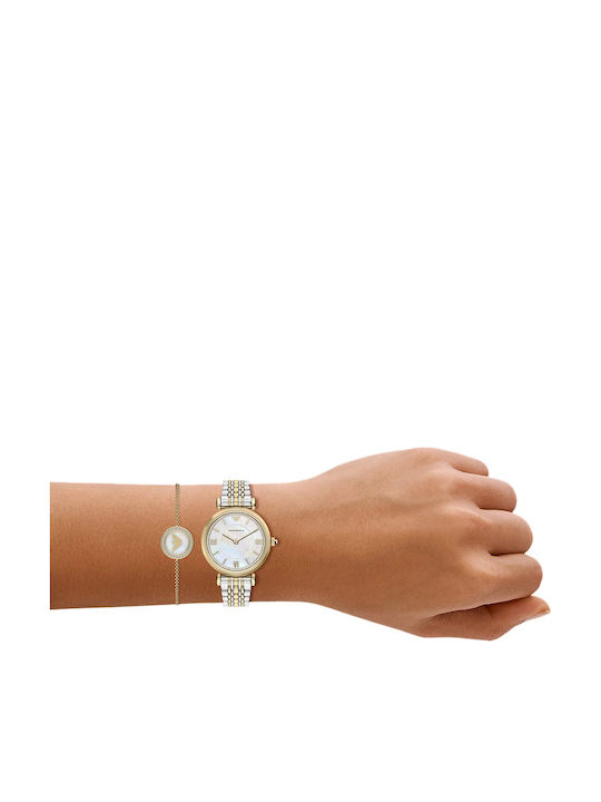 Emporio Armani Gianni T-bar Set Womens Watch 32mm Battery White
