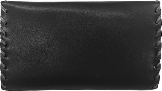 Gift-Me Tobacco Pouch Made of Artificial Leather with Button Dark Gray