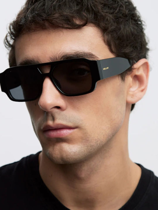 Meller Jahi Unisex Sonnenbrillen mit Schwarzem Rahmen und Schwarzem Polarisiertem Glas