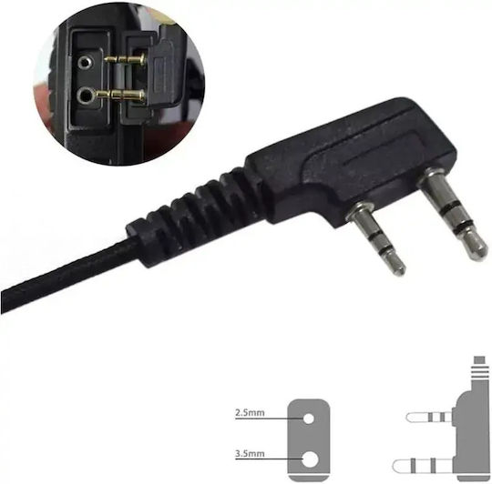 Professional Handsfree Long Spiral Earpiece Ptt Lapel 2 Pin Two-Way Radios Transceivers Baofeng-original 4pcs Tc-405