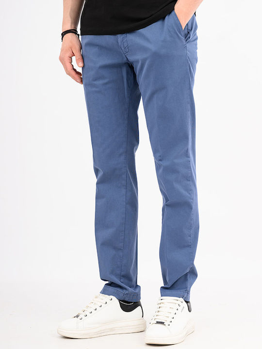 Men's Chino Trousers Elastic Slim Fit Blue