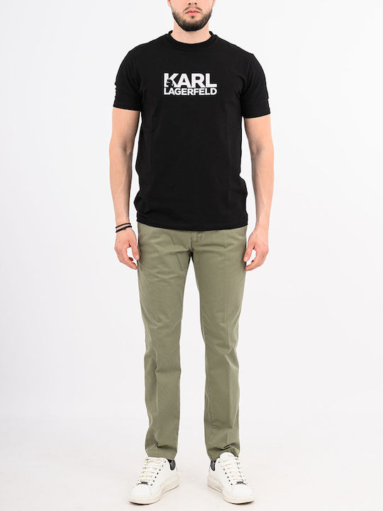 Herrenhose Chinos Elastisch Schlank Passform Khaki