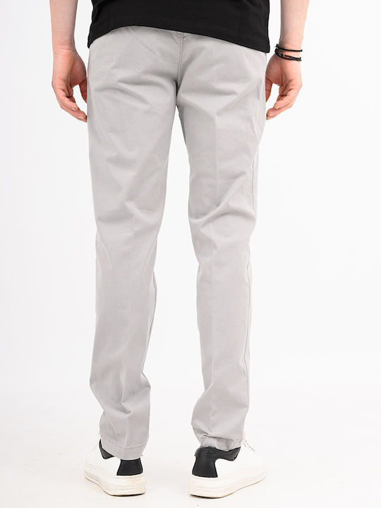 Fourten Industry Chino Trousers Elastic in Slim Fit Gray