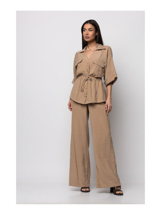 Women's Beige Set with Trousers