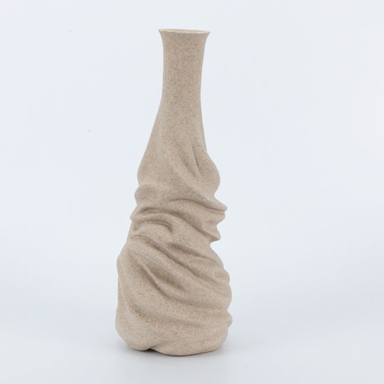 Βάζο Πολυρητίνη Καφέ 14x14xΥ36.5cm