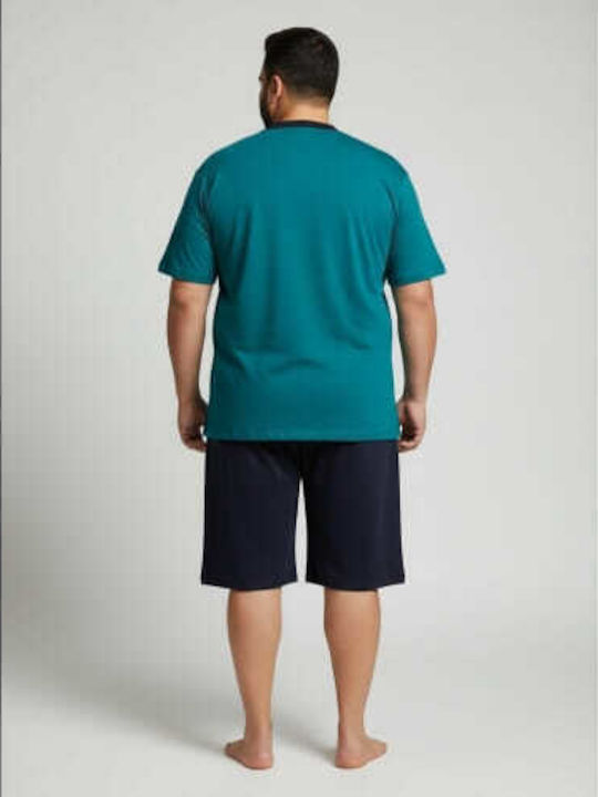 Rimoli Plus Size Sommer Herrenpyjama Petrol