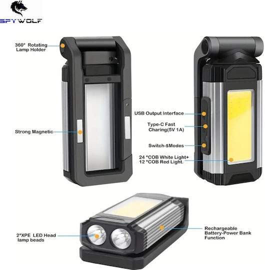 Spywolf Rechargeable LED Work Projector
