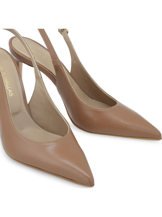 Leder Pumps mit Hohem Absatz Braune