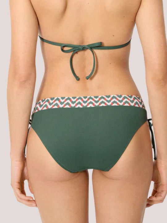 Bikinihosen Slip Hohe Taille Ikat Grün