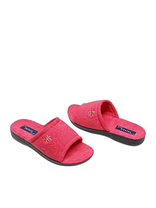 Terry Damen Hausschuhe Fuchsie