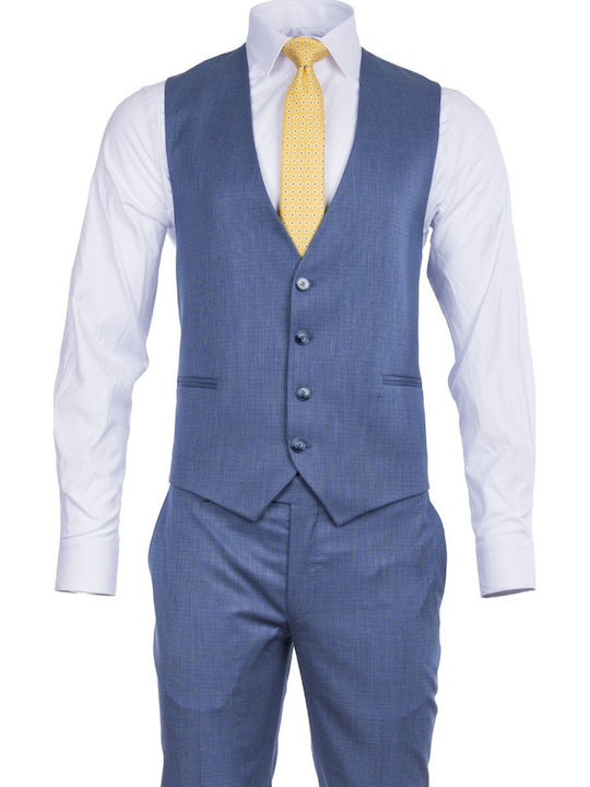 Men's Suit with Vest Blue