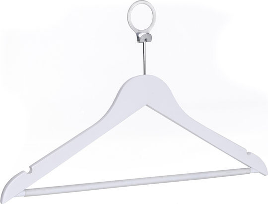 Set 10 Bucăți Cârlige Anti-furt Din Lemn Alb Pentru Hotel Ideal Pentru Pantaloni Cămăși Bluze Pantaloni Tricouri Rochii