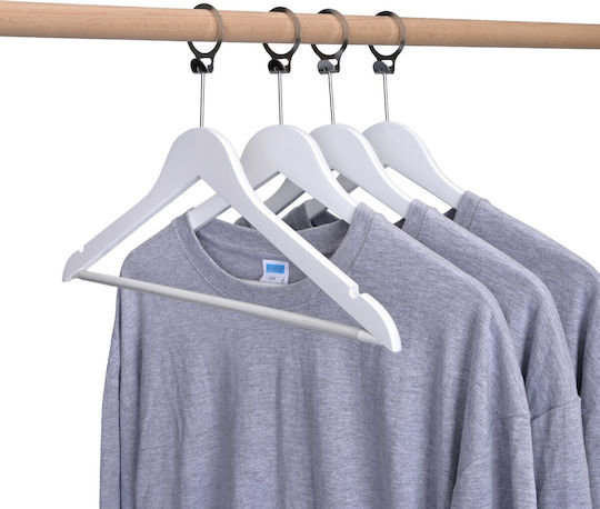 Set 10 Bucăți Cârlig Anti-furt Alb Din Lemn Pentru Hotel Ideal Pentru Pantaloni Cămăși Bluze Pantaloni Tricouri Rochii