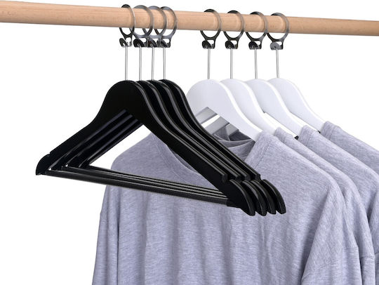 Set 100 Bucăți Unicutil Cârlige Negre Din Lemn Pentru Hotel Dispozitive Anti-furt Pentru Pantaloni Bar Ideal Cămăși Bluze Pantaloni Tricouri Rochii