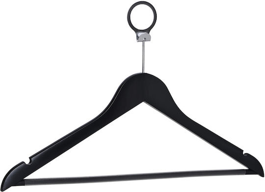 Set 50 Bucăți Cârlig Antifurt Negru Din Lemn Pentru Hotel Ideal Pentru Pantaloni Cămăși Bluze Tricouri Rochii