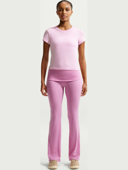 Chill Knit Women's Crop T-shirt Pink