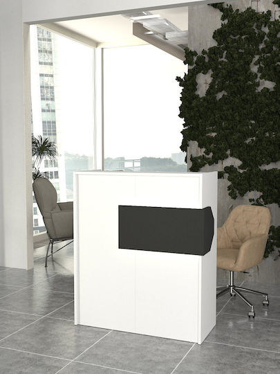 Aloha Birou Recepție Realizat Din PAL Melaminat Alb-Antracit Iluminare Led – Stil Contemporan Spații Profesionale 95.5 X 40 X 110.3 Cm Uuorg71