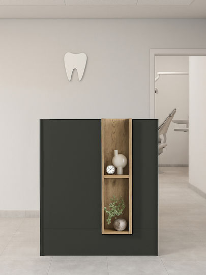 Bonveno Birou Recepție Din PAL Melaminat Antracit – Design Minimalist Elegant Spații Office 90 X 43.2 X 110.3 Cm Uuorg74