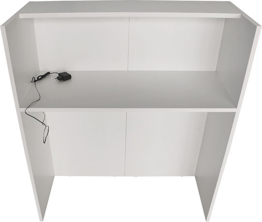 Aloha Birou Recepție Realizat Din PAL Melaminat Alb-Antracit Iluminare Led – Stil Contemporan Spații Profesionale 95.5 X 40 X 110.3 Cm Uuorg71