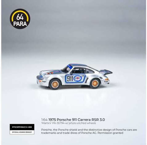 Model Mașină Porsche 911 3.0 Rsr Martini 1974 Scara 1:64