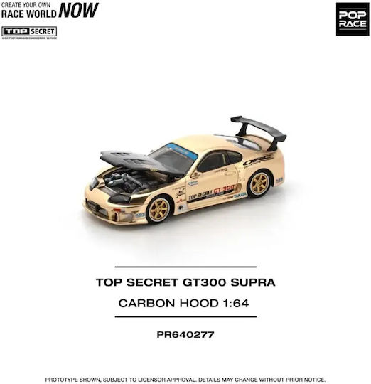 Model Mașină Toyota Supra Top Secret GT300 Carbon Scara 1:64 Pop Race PR640277
