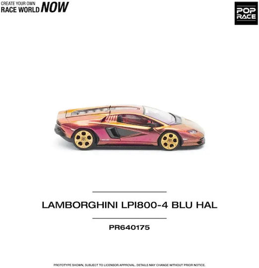 Lamborghini Countach LP 800-4 Blue Car Model Scale 1:64 Pop Race PR640175