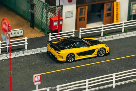 Mazda Rx-7 Veilside Fortune7 K Yellow Black 1:64 Tarmac Works
