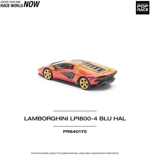 Lamborghini Countach LP 800-4 Blue Car Model Scale 1:64 Pop Race PR640175
