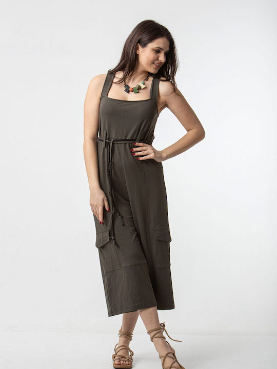 Women's Khaki One-piece Jumpsuit
