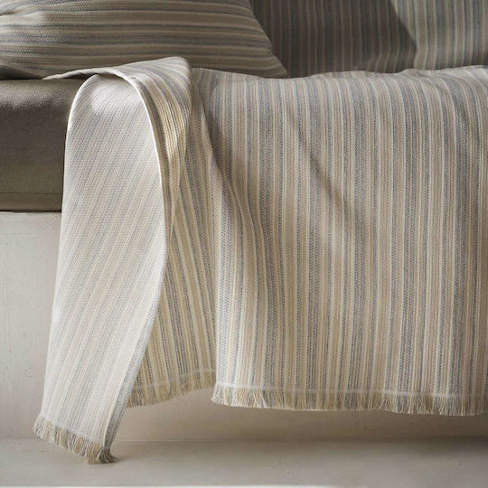 Gofis Home Nymeria Ριχτάρι Τετραθέσιου Καναπέ Ζακάρ 180x350εκ. Γκρι