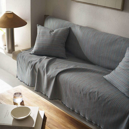 Gofis Home Nymeria Sofa Throw 2 Seater Jacquard 180x250cm Blue