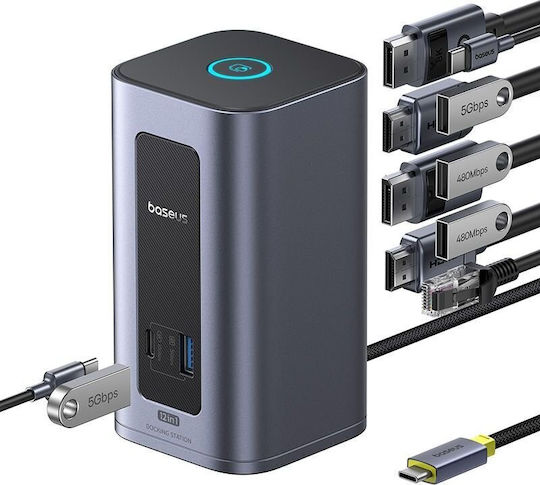 Baseus Nomos NU1 Air USB-C Dockingstation mit 4K PD Grau