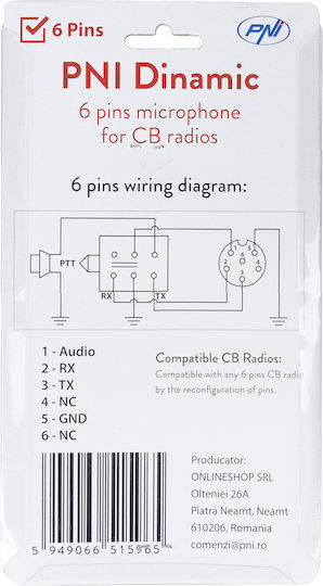 Pni Dynamic 6-pin Cb Microfon De Mână