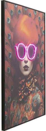 Canvas Painting Red Lady with LED Lighting 80x120cm