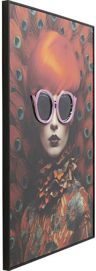 Canvas Painting Red Lady with LED Lighting 80x120cm