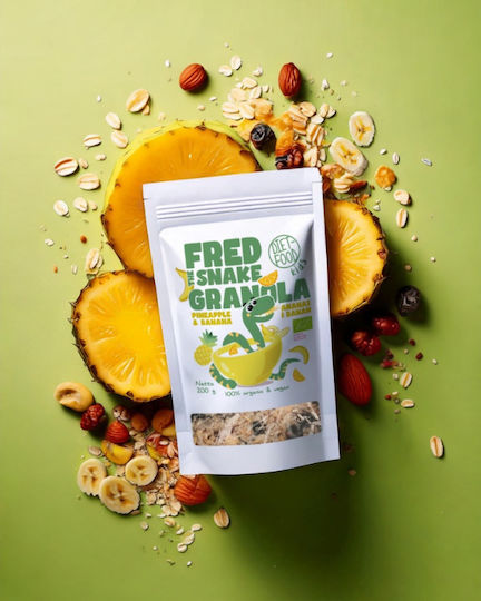 Diet Food Organic Granola Fred Snake Pineapple & Banana 200g 18713