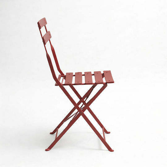 Καρέκλα Εξωτερικού Χώρου Μεταλλική Bistro Terracotta 2τμχ 42x46x82εκ.