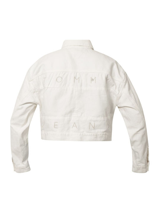 Crop Women's Jean Jacket White
