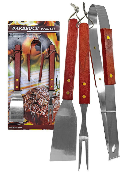 HOMie Set von 3 BBQ-Werkzeugen mit Spatel, Tranchiergabel und Zange 81-1078
