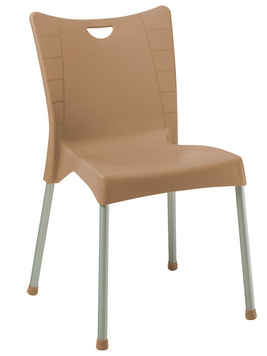 Pakketo Gartenstühle Polypropylen Crafted Cappuccino-Aluminium Grau 50x55x83cm
