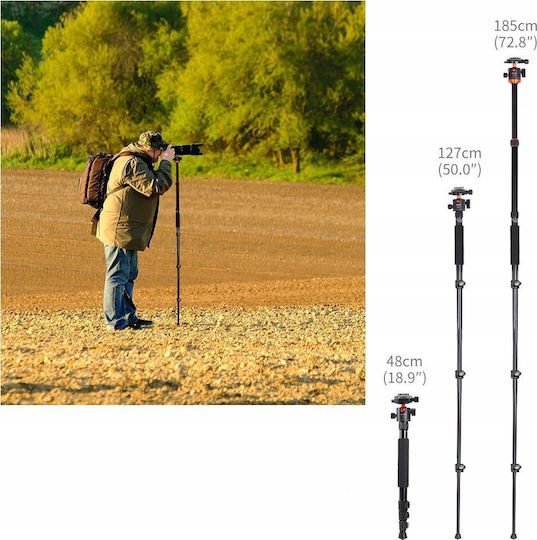 K&F Concept Aluminum Camera Tripod Up to 182cm and 10kg Load Capacity