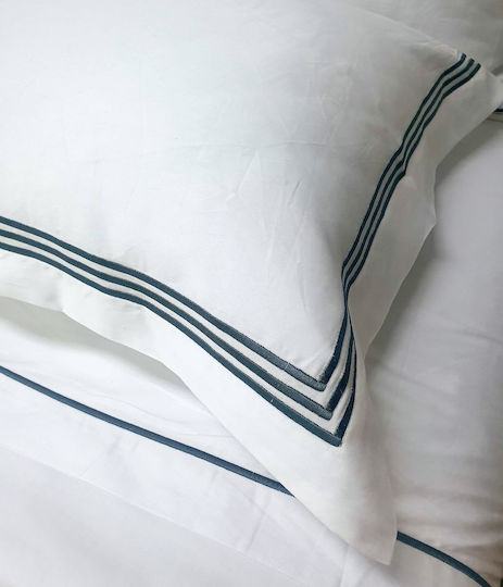 Le Blanc Oxford Cotton Satin Plain Hotel Pillowcase 75x55cm.