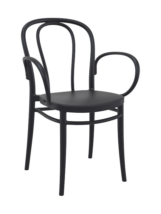 Καρέκλα Ζαππείου Πολυπροπυλενίου Victor XL Black 57x52x85εκ.
