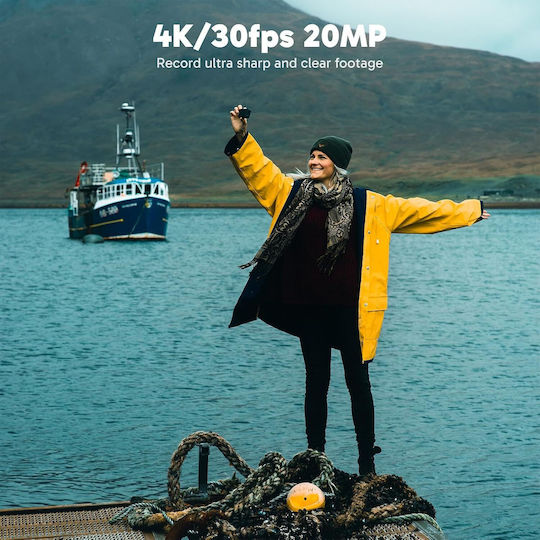 X0024477N1 Cameră de Acțiune 4K Ultra HD Subacvatică (cu Husă) cu Ecran Tactil și Wi-Fi