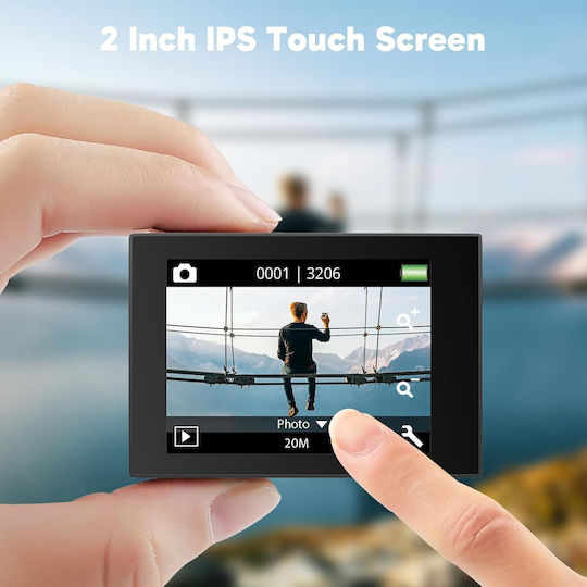 X0024477N1 Cameră de Acțiune 4K Ultra HD Subacvatică (cu Husă) cu Ecran Tactil și Wi-Fi