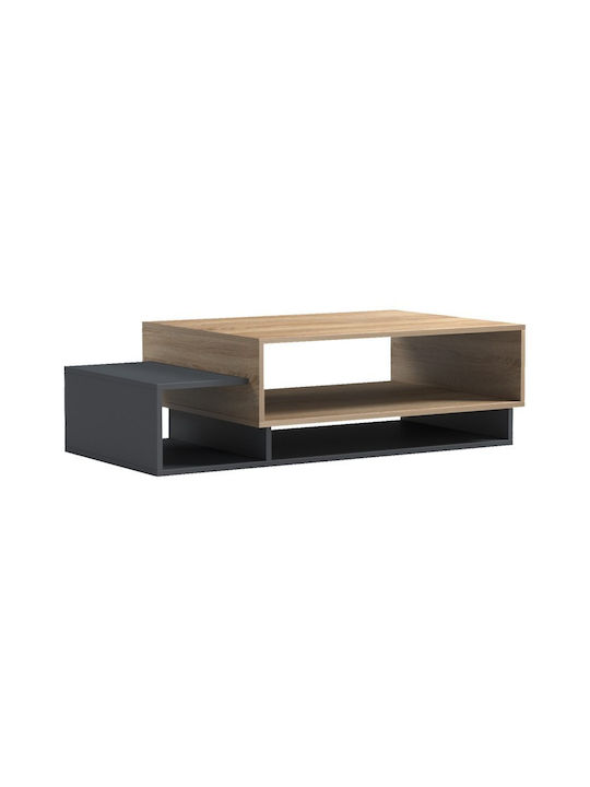 Rectangular Central Coffee Table Dekost Wooden Sonoma-Anthracite W105xD50xH32cm