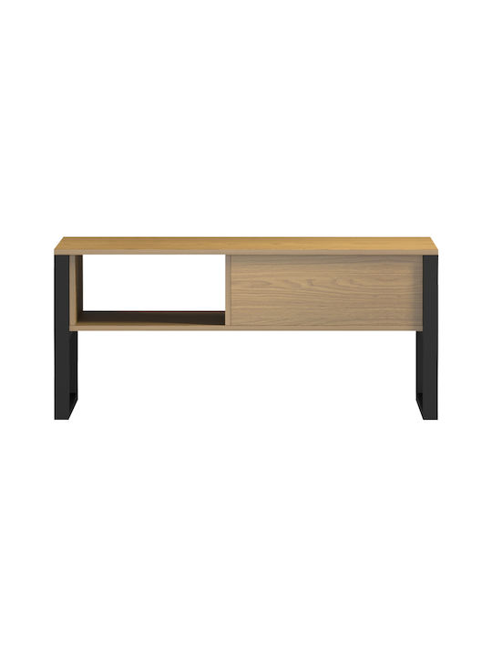 Central Bendon Metal Coffee Table Light Walnut W100xD60xH44.5cm